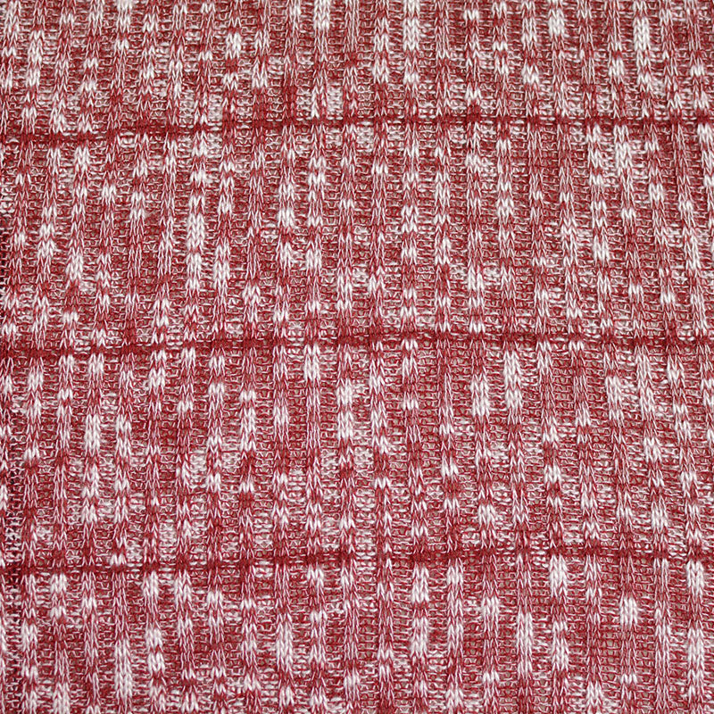 Red Marl Rib Knit, Poly-Viscose, 263 gsm