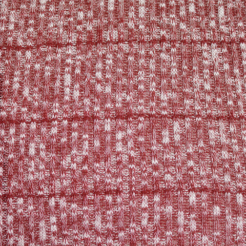 Red Marl Rib Knit, Poly-Viscose, 263 gsm