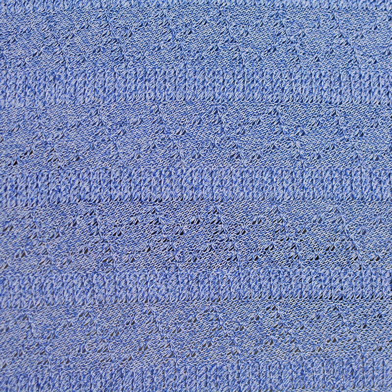 Blue Horizontal-Band Chunky Knit, Polyester