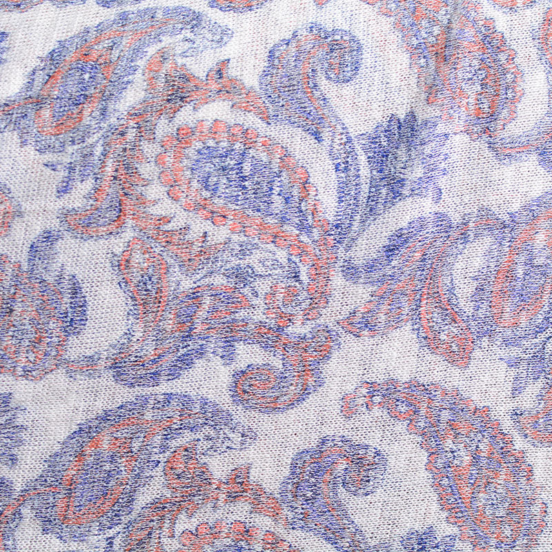 Blue Paisley Chunky Knit, Spandex-Poly