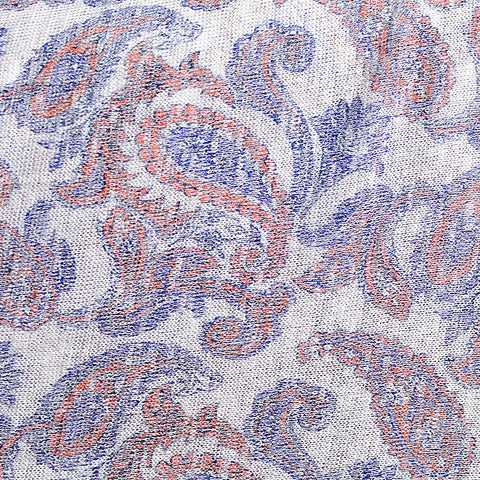Blue Paisley Chunky Knit, Spandex-Poly