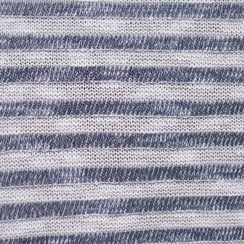 Blue Stripes Chunky Knit, Poly-Cotton, 193 gsm