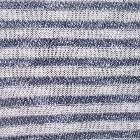 Blue Stripes Chunky Knit, Poly-Cotton, 193 gsm