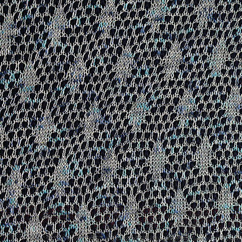 Cream Openwork Interlock Knit, Metallic-Cotton