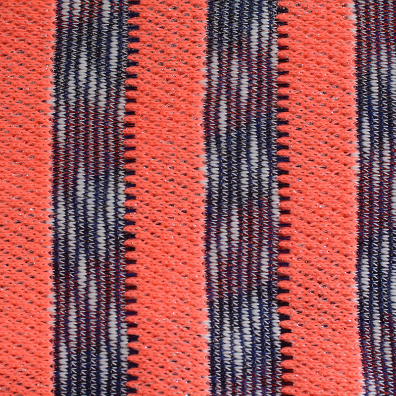 Coral Vertical-Stripe Chunky Knit, Polyester