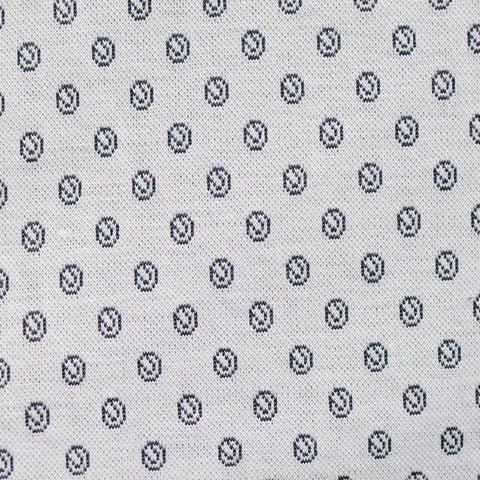 Dark Grey Circles Interlock Knit, Viscose