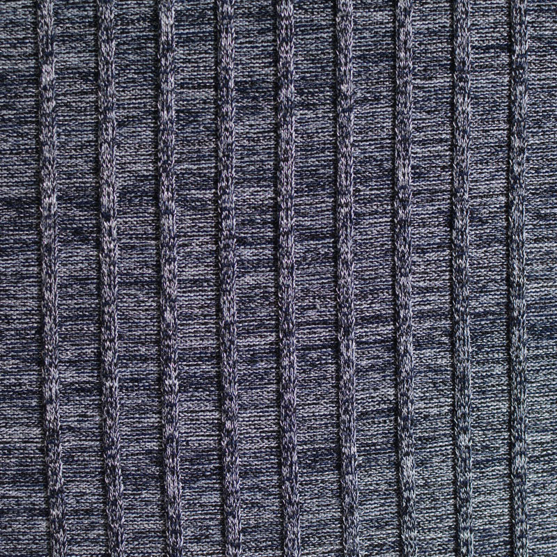 Navy Marl Rib Knit, Cotton-Viscose