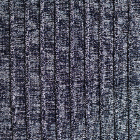 Navy Marl Rib Knit, Cotton-Viscose