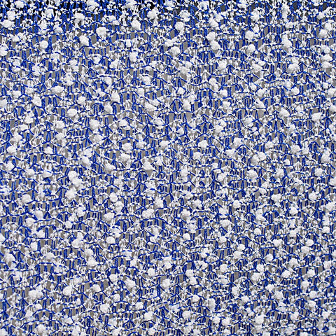 White Textured Chunky Knit, Metallic-Poly