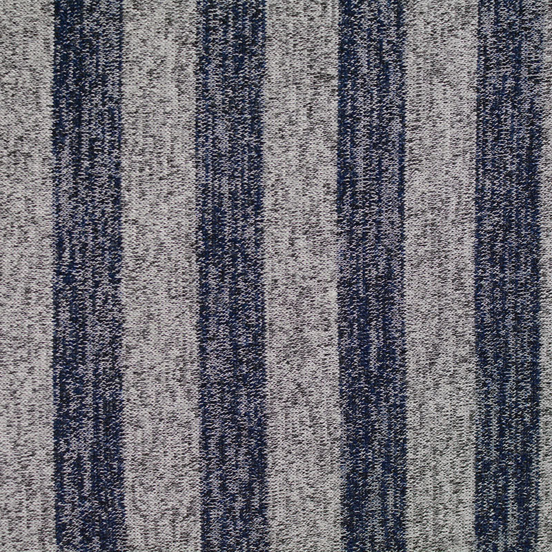 Navy Marled-Stripe Knit, Viscose-Poly