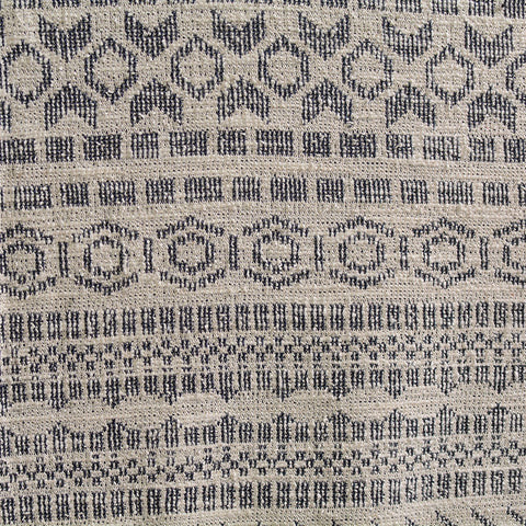 Light Beige Bands Chunky Knit, Poly-Cotton