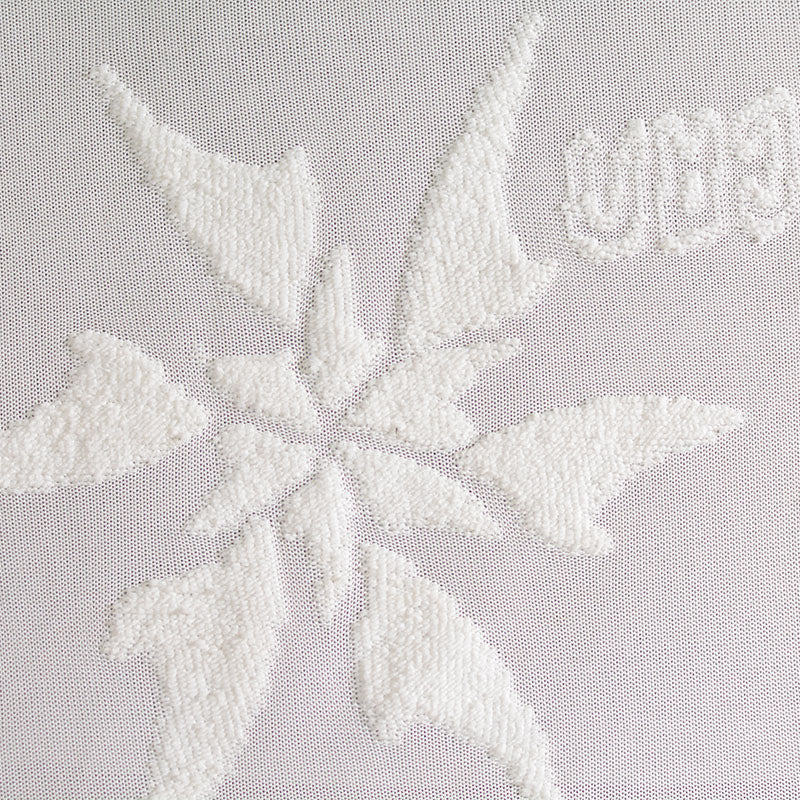 White Tone-on-Tone Chunky Knit, Polyester, 229 gsm