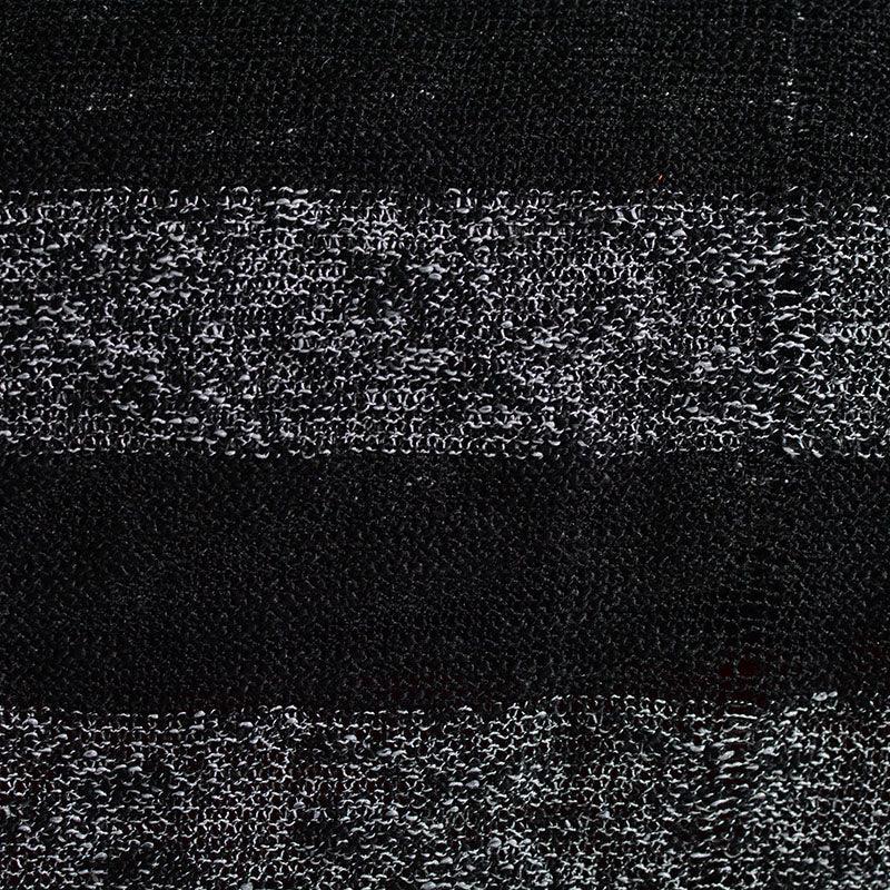 Black Horizontal-Stripe Chunky Knit, Poly-Acrylic, 294 gsm