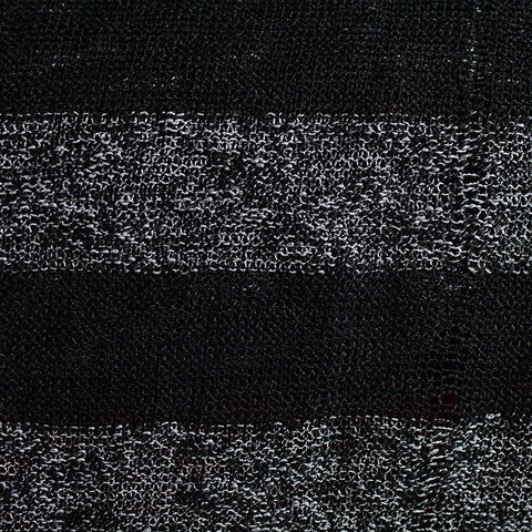 Black Horizontal-Stripe Chunky Knit, Poly-Acrylic, 294 gsm