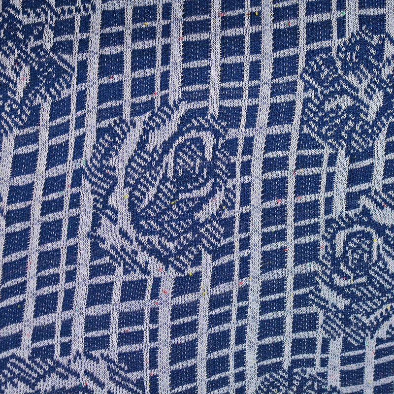 Blue Floral Chunky Knit, Viscose