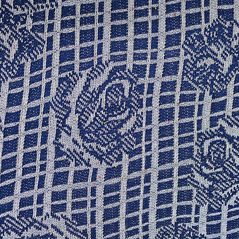 Blue Floral Chunky Knit, Viscose