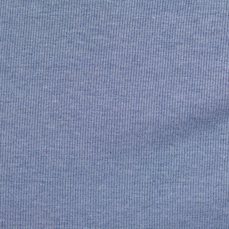 Heathered Blue Marl Rib Knit, Poly-Viscose