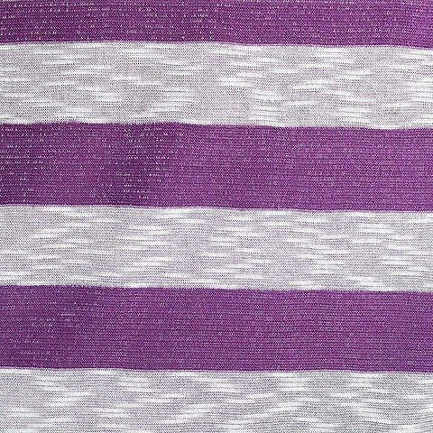 Purple Horizontal-Stripe Chunky Knit, Viscose-Poly