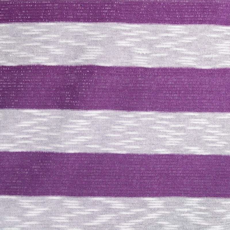Purple Horizontal-Stripe Chunky Knit, Viscose-Poly