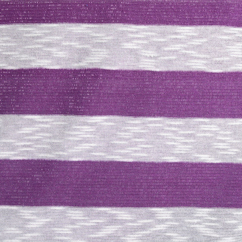 Purple Horizontal-Stripe Chunky Knit, Viscose-Poly