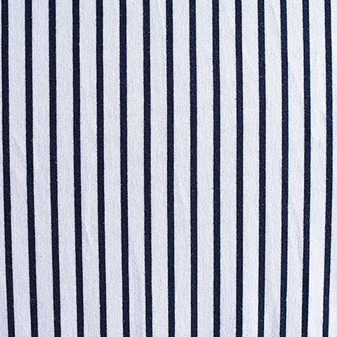 Navy Vertical-Stripe Jersey Knit, Poly-Viscose