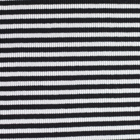 Black Horizontal-Stripe Rib Knit, Cotton, 170 gsm, 127 cm