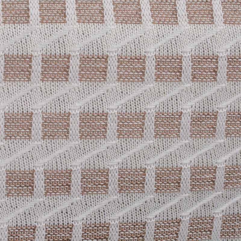 White Geometric-Square Jacquard, Polyester