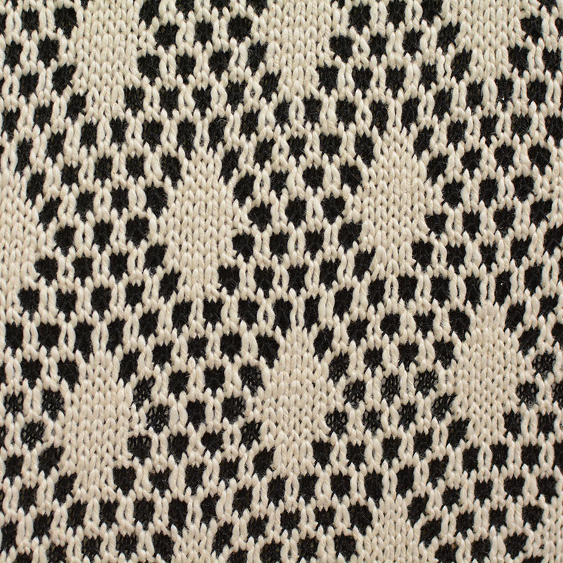 Black Geometric Interlock Knit, Cotton-Poly, 416 gsm