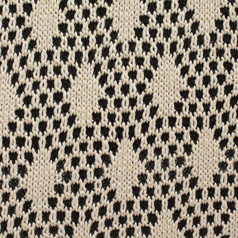 Black Geometric Interlock Knit, Cotton-Poly, 416 gsm