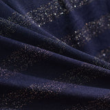 Navy Horizontal-Stripe Chunky Knit, Viscose-Poly