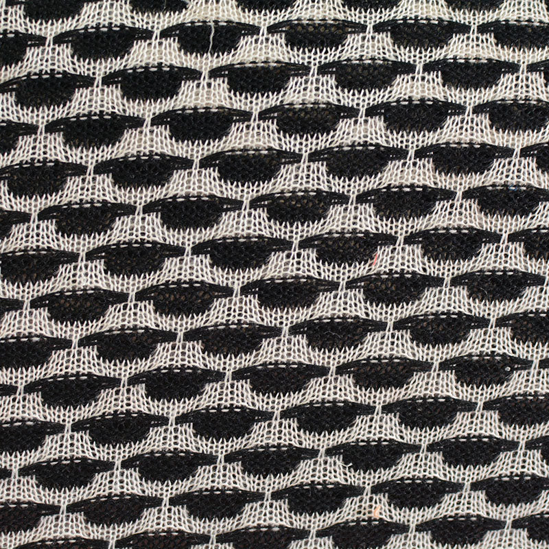 Jacquard 100% Polyester Chunky Knit Fabric, 266 gsm, 155 cm — Black