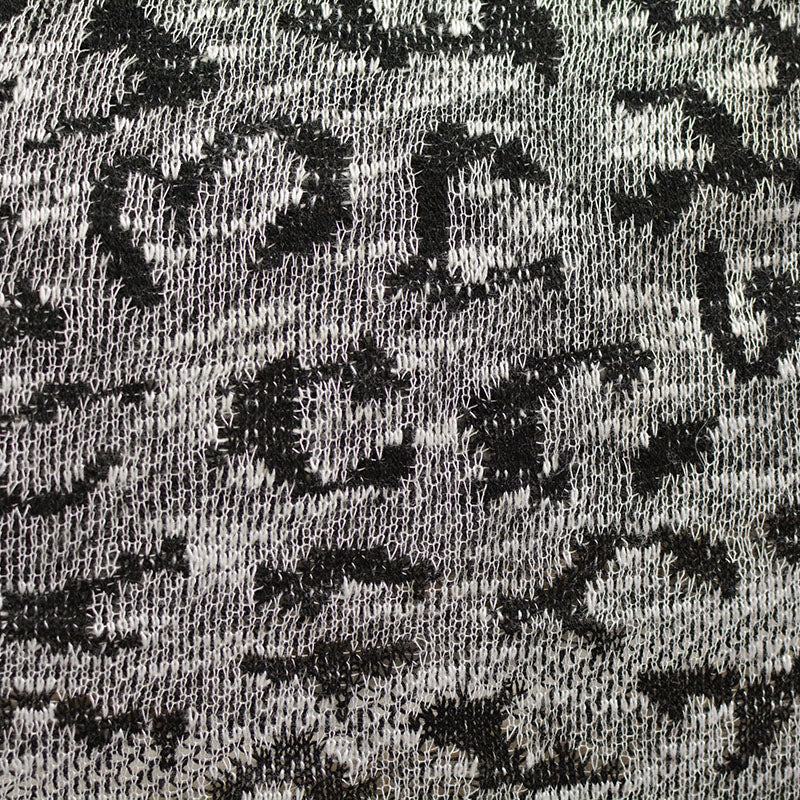 Black Abstract Chunky Knit, Viscose-Poly, 210 gsm