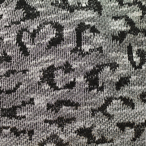 Black Abstract Chunky Knit, Viscose-Poly, 210 gsm