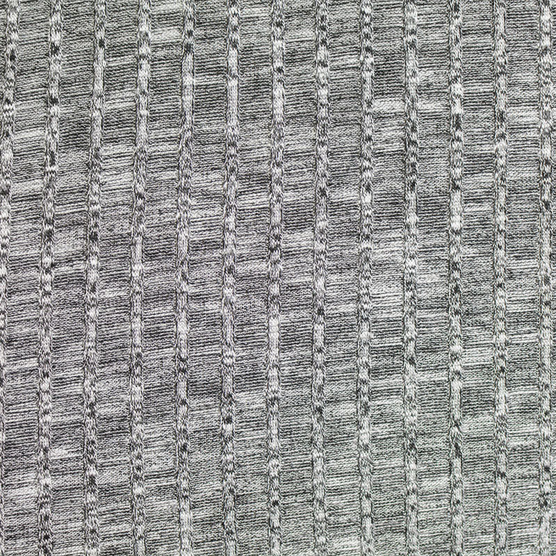 Heathered Grey Marl Rib Knit, Poly-Spandex