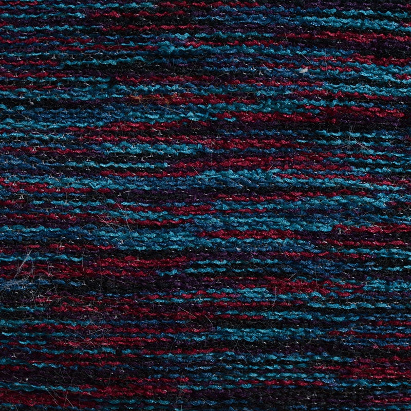 Teal Horizontal-Stripe Chunky Knit, Polyester, 310 gsm