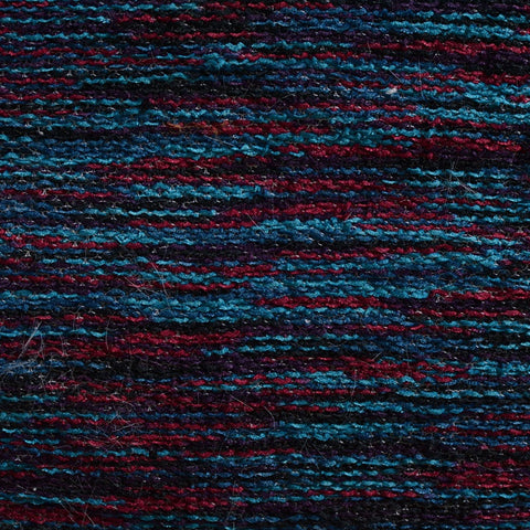 Teal Horizontal-Stripe Chunky Knit, Polyester, 310 gsm