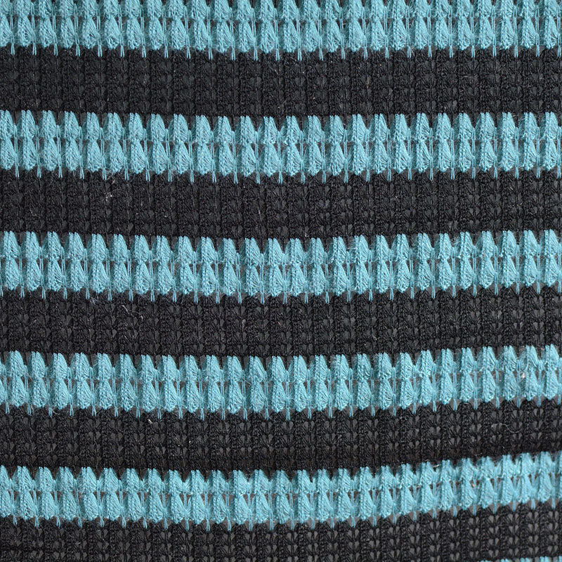Black Horizontal-Stripe Chunky Knit, Polyester, 159 gsm