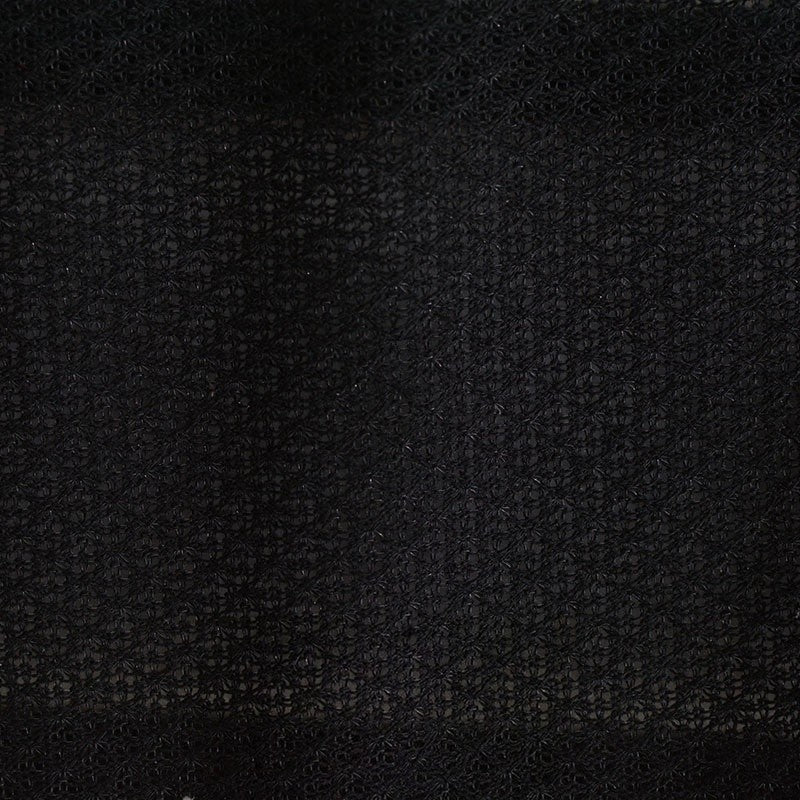 Black Tone-on-Tone Floral Chunky Knit, Cotton-Poly