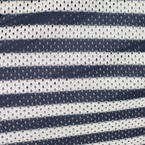Navy Horizontal-Stripe Knit, Cotton-Poly