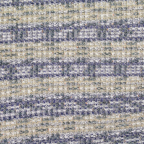 Beige Horizontal-Stripe Rib Knit, Spandex-Acrylic