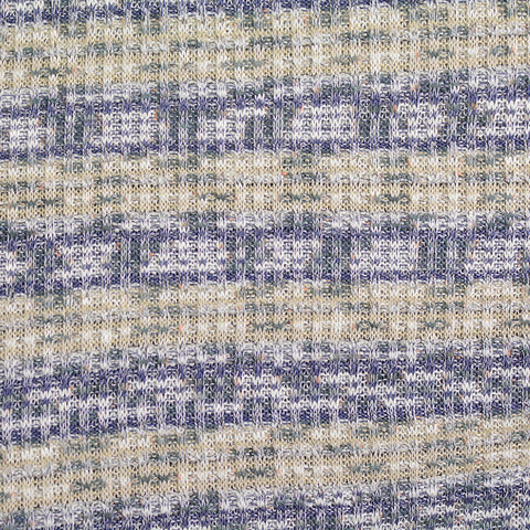 Beige Horizontal-Stripe Rib Knit, Spandex-Acrylic