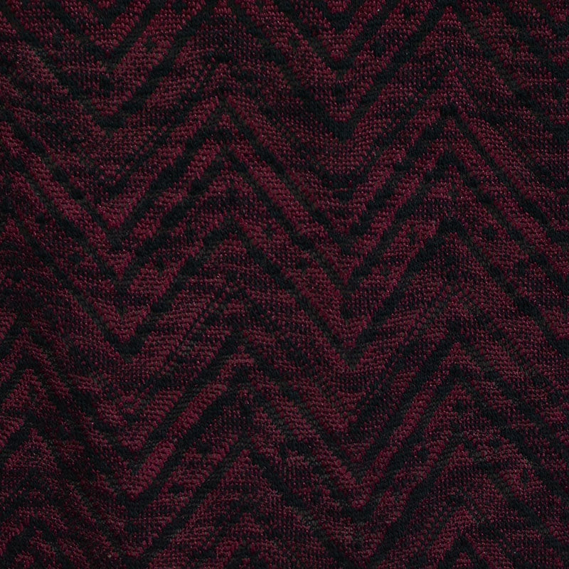 Dark Red Zigzag Jacquard, Poly-Viscose