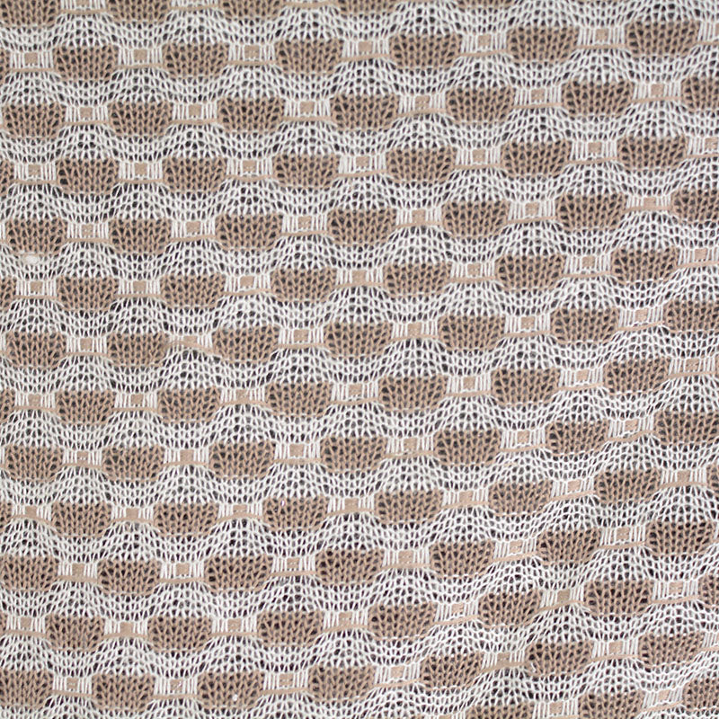 Light Beige Geometric Chunky Knit, Polyester