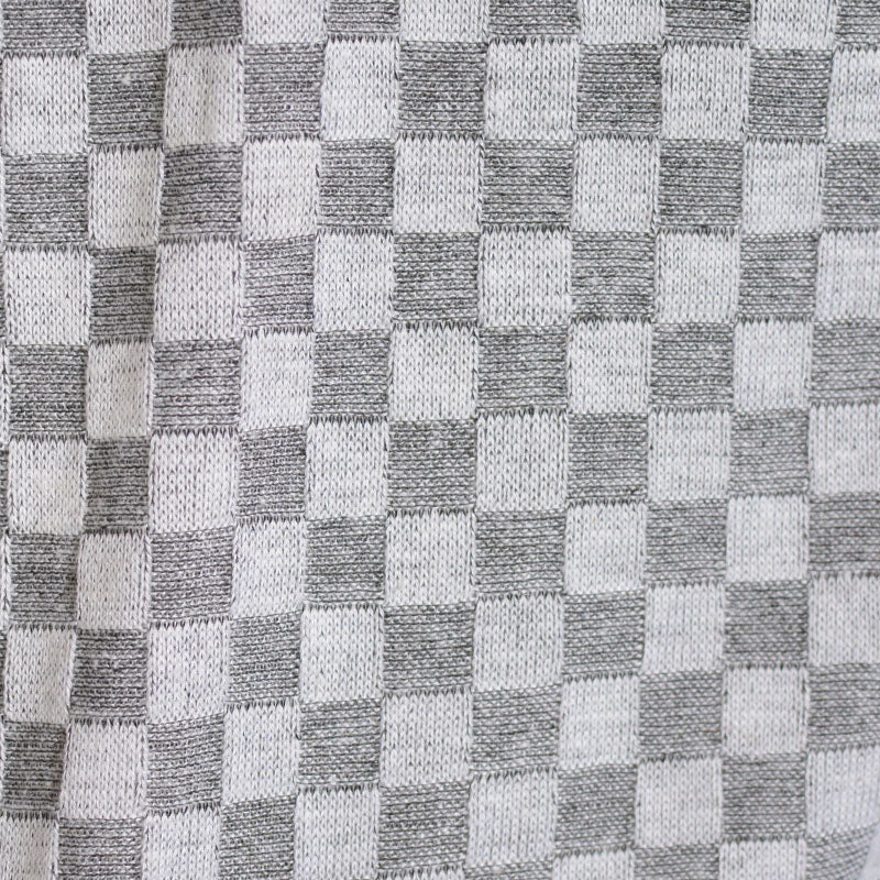 Grey Check Chunky Knit, Polyester