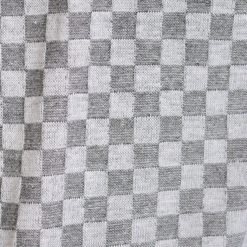 Grey Check Chunky Knit, Polyester