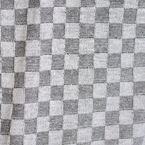 Grey Check Chunky Knit, Polyester