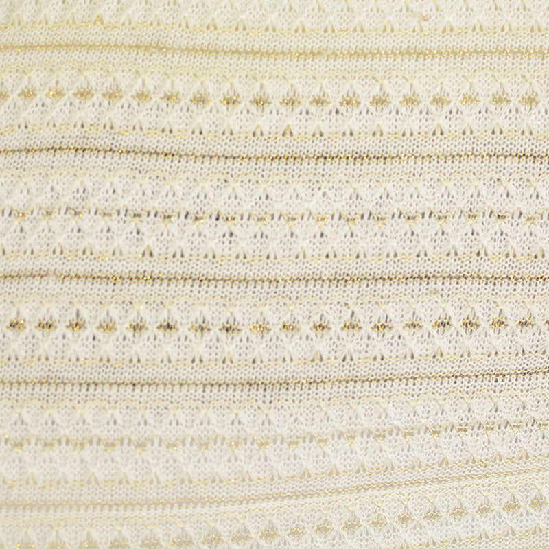 White Horizontal-Stripe Chunky Knit, Acrylic
