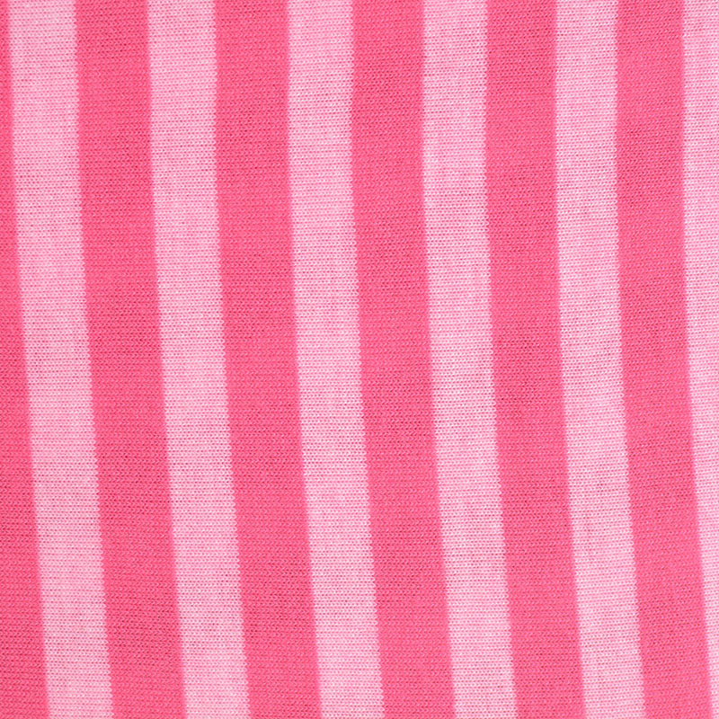 Pink Vertical-Stripe Chunky Knit, Polyester, 300 gsm