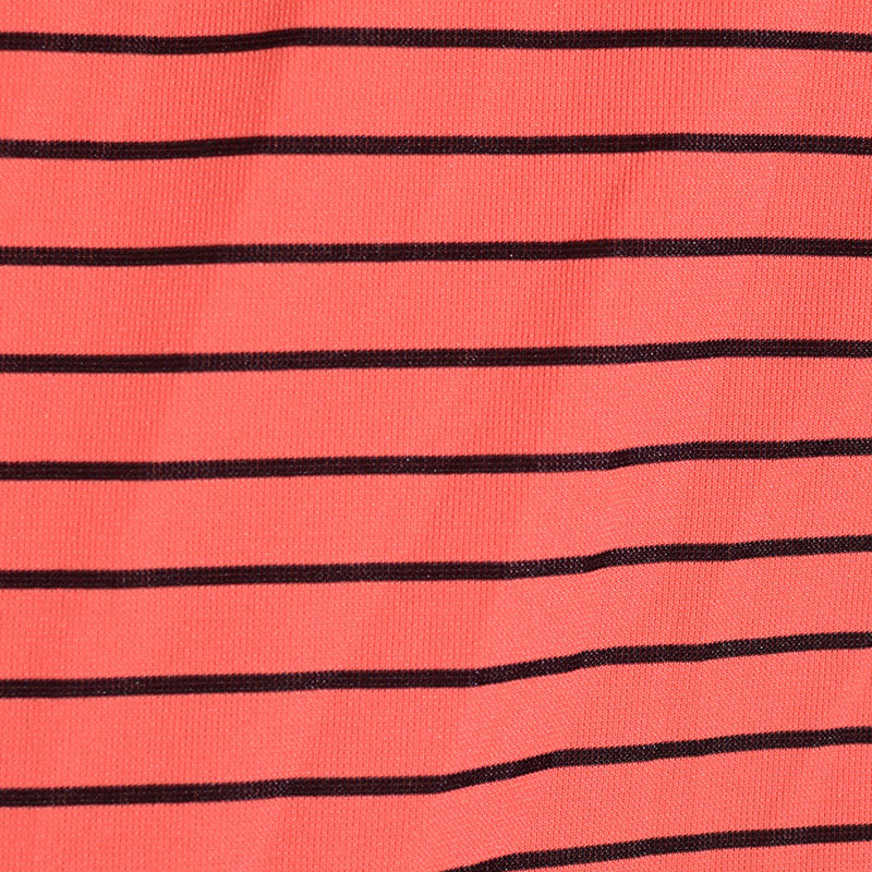 Black Horizontal-Stripe Chunky Knit, Polyester, 211 gsm