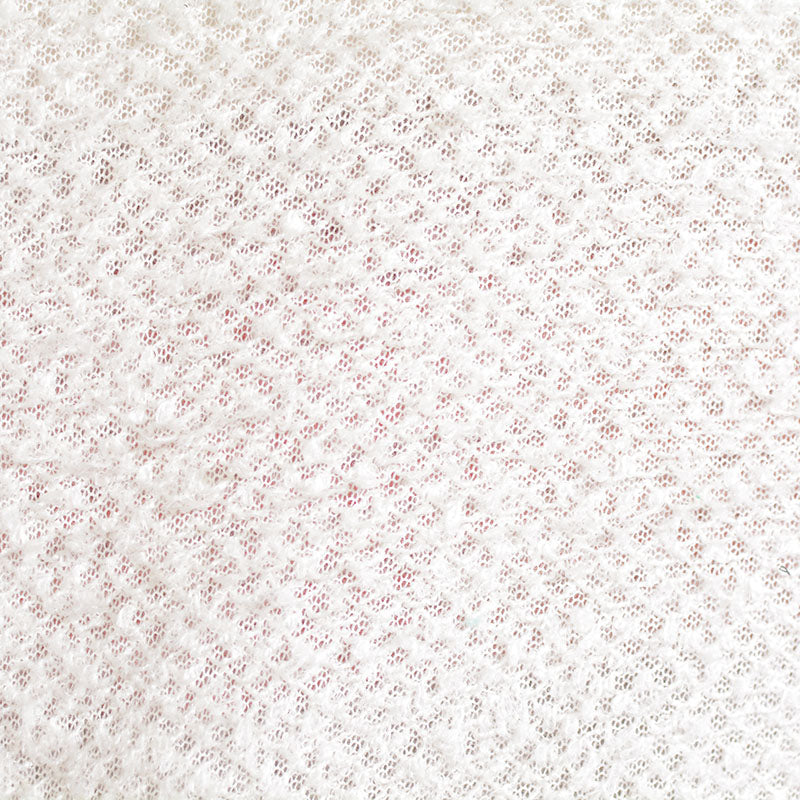 Acrylic Polyester Chunky Knit Fabric, 217 gsm, 180 cm — White